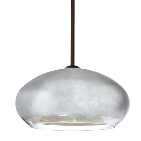 Besa Lighting Brio 14 Cord Pendant, Silver Foil, Bronze Finish, 1x75W Incandescent 1TT-4345SF-BR
